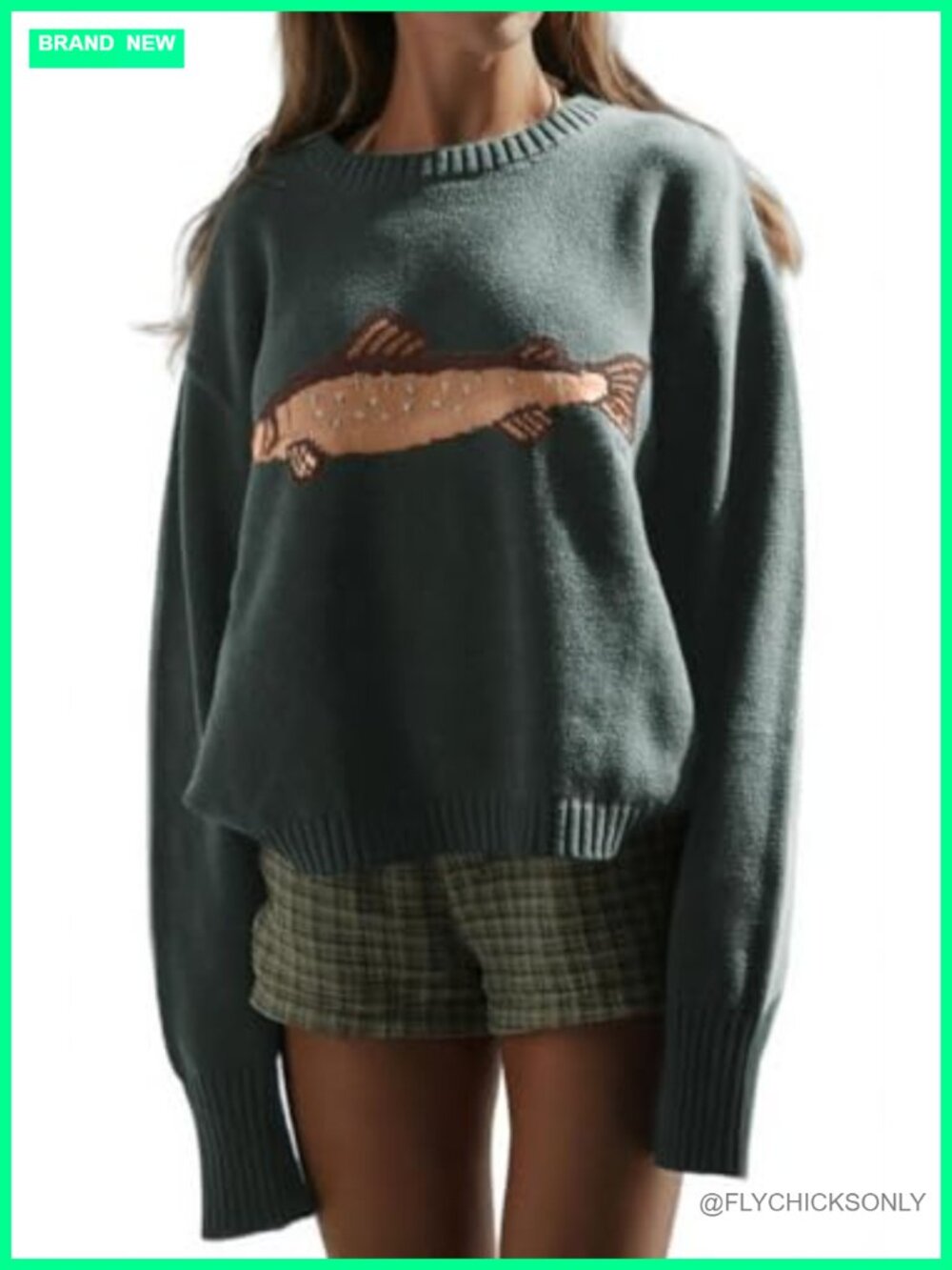 Oversized Y2K Rib Knit Crew Neck Pullover Sweater Jumper Drop Shoulder